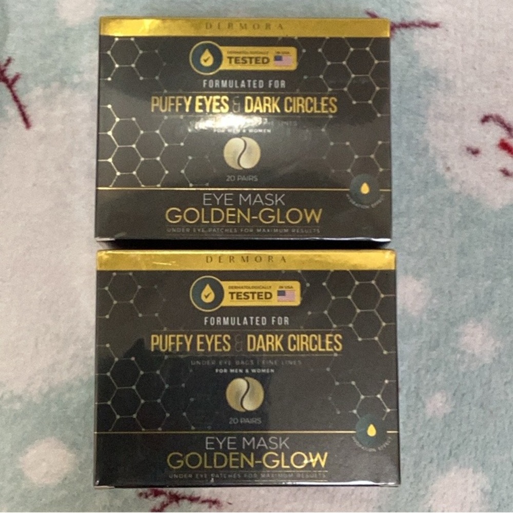Golden-Glow Eye Mask for Puffy Eyes 2 packs of 20 pairs each (40 pairs total)
